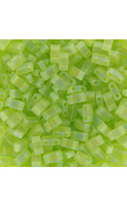 Miyuki half tila 5x2.4mm beads - Matted transparent chartreuse ab HTL-143FR